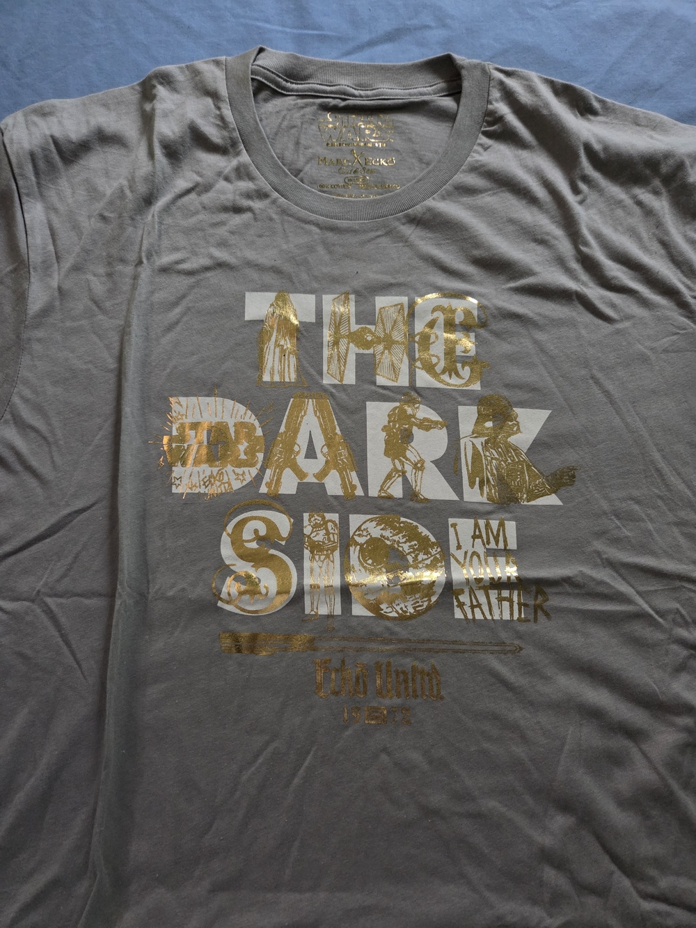Marc Ecko Gray Tee with Gold Graphic